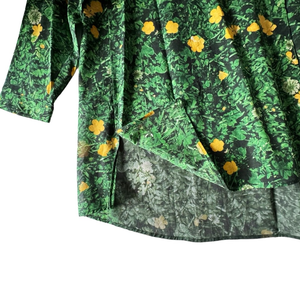 Akris Buttercup Voile Floral Print Tunic Button Down | 12 NWT - Picture 8 of 13